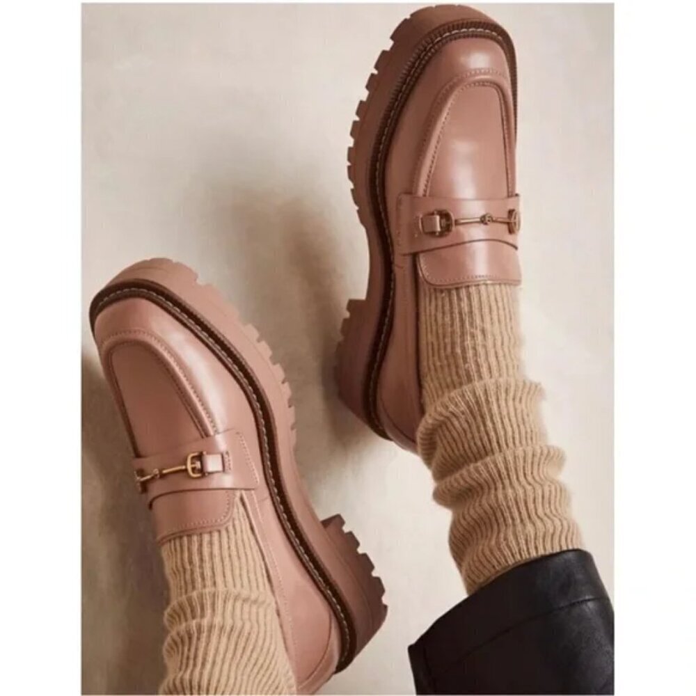 Sam Edelman Laurs Platform Lug Sole Loafer Maple Sugar Women's Size 8.5